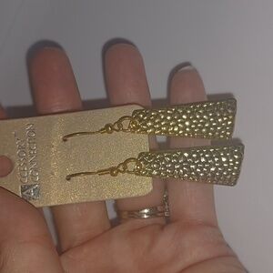 New Textured Gold Drop Earrings